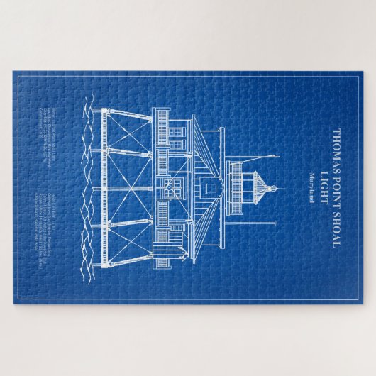 トーマースポイントショールライトハウス – メリーランド – AD ジグソーパズル (横)