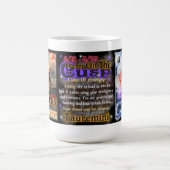 トーラスのジェミニ先端の(占星術の)十二宮図の白い旅行 コーヒーマグカップ (中央)