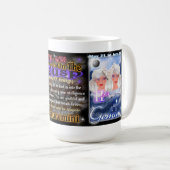 トーラスのジェミニ先端の(占星術の)十二宮図の白い旅行 コーヒーマグカップ (正面右)