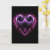 トーラスのハートのフラクタルの挨拶状 カード (黄色い花)