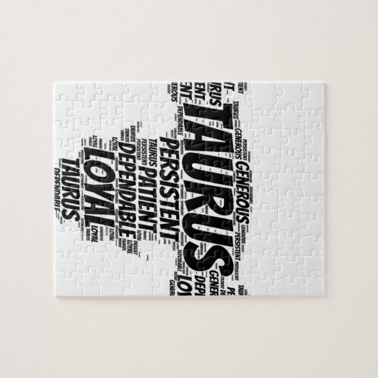 トーラスの占星術の(占星術の)十二宮図の印の単語の雲 ジグソーパズル (横)