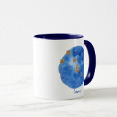 トーラスの水彩画の夜空の星座の(占星術の)十二宮図 マグカップ (正面右)