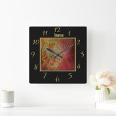 トーラスの(占星術の)十二宮図の占星術のデザインの占星術 スクエア壁時計 (ホーム)