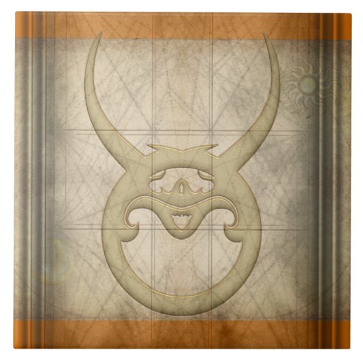 トーラスの(占星術の)十二宮図の印 タイル (正面)