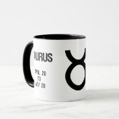 トーラスの(占星術の)十二宮図の印("雄牛") マグカップ (正面左)