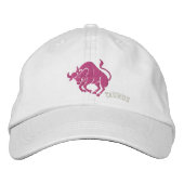 トーラスの(占星術の)十二宮図の記号の刺繍 刺繍入りキャップ (正面)