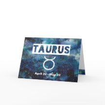 トーラスの(占星術の)十二宮図の青い水彩画の銀河系の誕生日