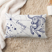 トーラスの(占星術の)十二宮図海軍及び金ゴールドの占星術のDécorの枕 ランバークッション (ブランケット)