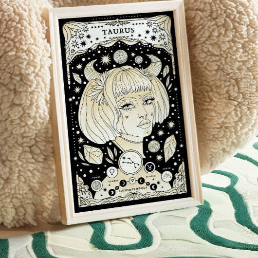 トーラスエレガントと接地 – 〔占星術の〕十二宮図ウォールアート ポスター