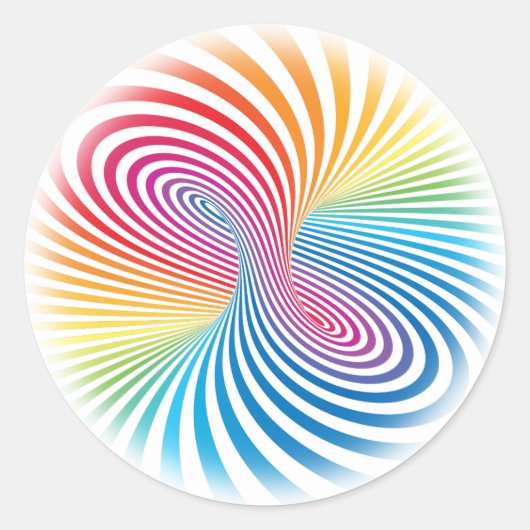 トーラスストライプの。無限の動きに対する光学錯覚 ラウンドシール (正面)