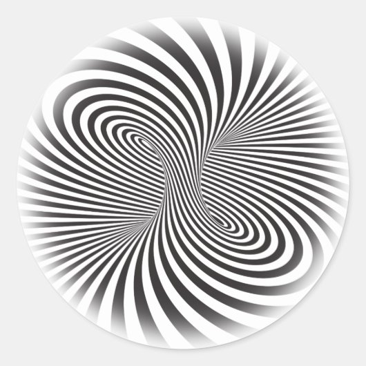トーラスストライプの。無限の動きに対する光学錯覚 ラウンドシール (正面)