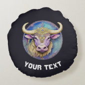 トーラスパーソナライズされた〔占星術の〕十二宮図 ラウンドクッション (裏面)