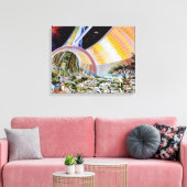 トーラス宇宙ステーションハビタットコロニーアーティストコンセプト キャンバスプリント (インサイチュ (リビング))