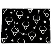 トーラス〔占星術の〕十二宮図のシンボルと星パターン ラージペーパーバッグ (正面)