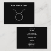 トーラス。 (占星術の)十二宮図の占星術の印。 黒 名刺 (正面/裏面)