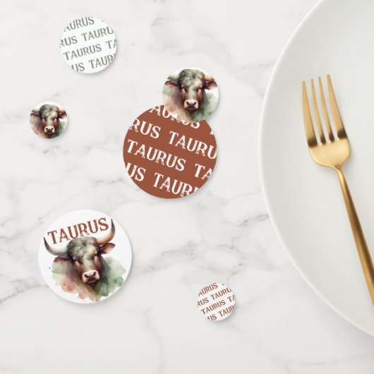 トーラス〔占星術の〕十二宮図をテーマにした誕生日パーティー コンフェッティ (グループ)