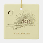 トーラス〔占星術の〕十二宮図クリスマスオーナメントパーソナライズされた セラミックオーナメント (裏面)