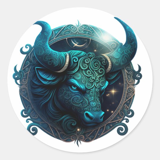 トーラス〔占星術の〕十二宮図図 ラウンドシール (正面)