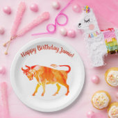 トーラス、誕生日のカスタムな紙皿 ペーパープレート (パーティー)