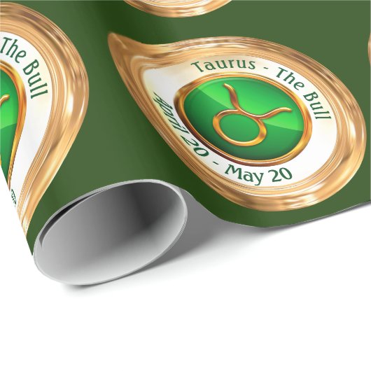 トーラス- Bullの(占星術の)十二宮図の印 ラッピングペーパー (ロールコーナー)