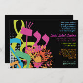 トーラフラワーの音バルミツワー招待状 招待状 (正面/裏面)