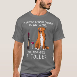 トーラーとワインのおもしろい犬 Tシャツ