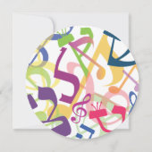 トーラーの音こうもりバー（ユダヤ教の）バル・ミツバー招待状 招待状 (裏面)