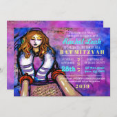 トーラーバルミツワー招待状に呼ばれる 招待状 (正面/裏面)