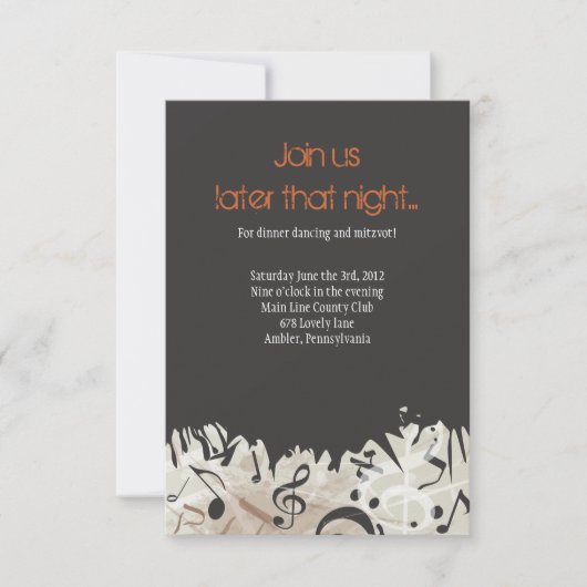 トーラーバーバルミツワーパーティーカード 招待状 (正面)