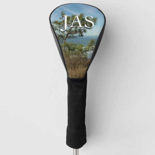 トーリーパインとカリフォルニアの海岸線の風景 ゴルフヘッドカバー (正面)