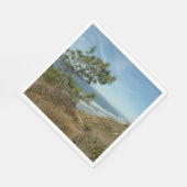 トーリーパインとカリフォルニアの海岸線の風景 スタンダードランチョンナプキン (角)