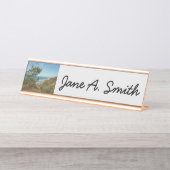 トーリーパインとカリフォルニアの海岸線の風景 デスクネームプレート (正面)