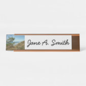 トーリーパインとカリフォルニアの海岸線の風景 デスクネームプレート (正面)