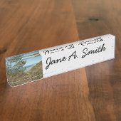 トーリーパインとカリフォルニアの海岸線の風景 デスクネームプレート (側面)
