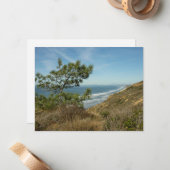 トーリーパインとカリフォルニアの海岸線の風景 ノートカード (正面/裏面インサイチュ)