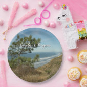 トーリーパインとカリフォルニアの海岸線の風景 ペーパープレート (パーティー)