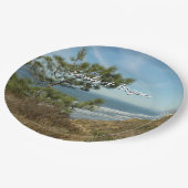 トーリーパインとカリフォルニアの海岸線の風景 ペーパープレート (アングル)