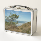 トーリーパインとカリフォルニアの海岸線の風景 メタルランチボックス (正面)
