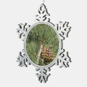 トーリーパインクローズアップカリフォルニアボタニカル スノーフレークピューターオーナメント (右)