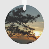 トーリーパインサンセットIカリフォルニアの風景 オーナメント (裏面)
