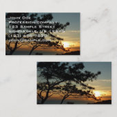 トーリーパインサンセットIカリフォルニアの風景 名刺 (正面/裏面)