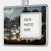 トーリーパインサンセットIIカリフォルニアの風景 シルバープレートフレームオーナメント (左)