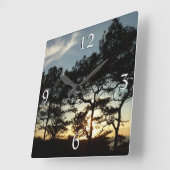 トーリーパインサンセットIIカリフォルニアの風景 スクエア壁時計 (傾斜)