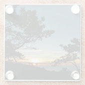 トーリーパインサンセットIIIカリフォルニアの風景 ガラスコースター (裏面)