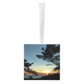トーリーパインサンセットIIIカリフォルニアの風景 キューブオーナメント (右)
