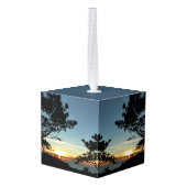 トーリーパインサンセットIIIカリフォルニアの風景 キューブオーナメント (裏面アングル)