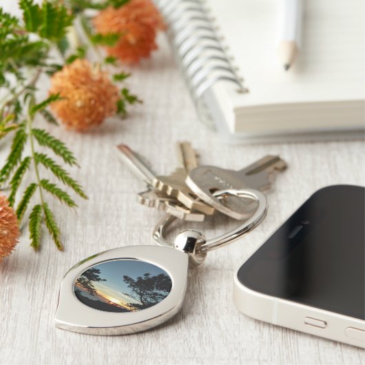 トーリーパインサンセットIIIカリフォルニアの風景 キーホルダー (側面)