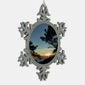 トーリーパインサンセットIIIカリフォルニアの風景 スノーフレークピューターオーナメント (左)