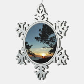 トーリーパインサンセットIIIカリフォルニアの風景 スノーフレークピューターオーナメント (右)