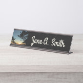 トーリーパインサンセットIIIカリフォルニアの風景 デスクネームプレート (正面)